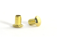 Tubular rivets brass plated