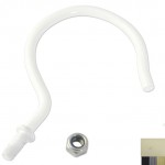 Hooks for sample hangers with thread white plated product no.: 8006 W