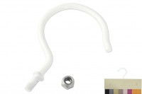 Hooks for sample hangers with thread white plated product no.: 8006 W