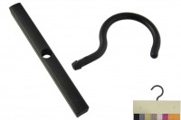 Hooks for sample hangers with rail made of plastic black product no.: 8004 S