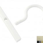 Hooks for sample hangers with rail made of plastic black product no.: 8004 W