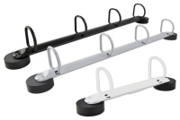 Ring binder mechanisms with magnetic bases powder coated